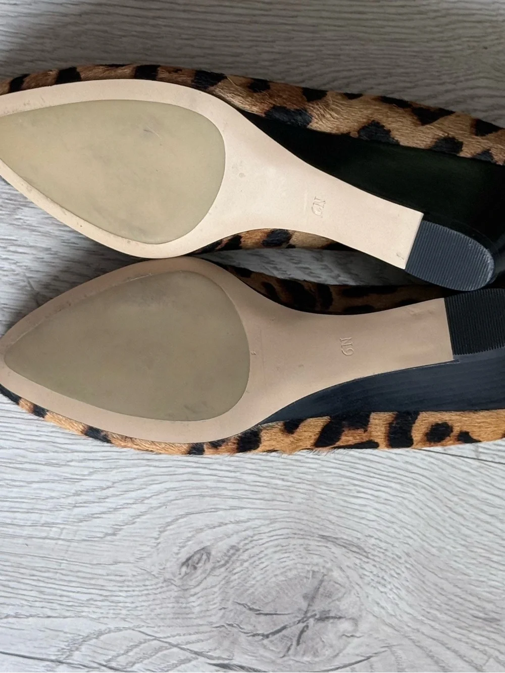 Talbots Leopard Calf Hair Wedge Pumps Women Size 6N Narrow Hair On Hide Shoes